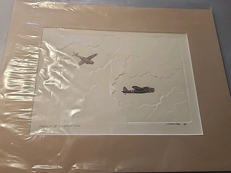 Artist Proof Herb Fichter Nostalgia IX Go Get Em Tiger Signed Numbered Etching