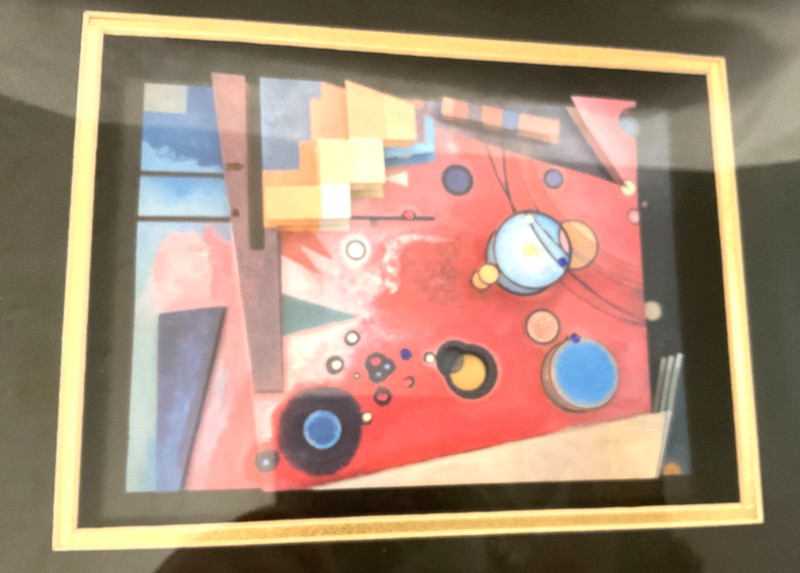 Repro of Wassily Kandinsky 1924 framed abstract painting HEAVY RED, 3D effect gallery