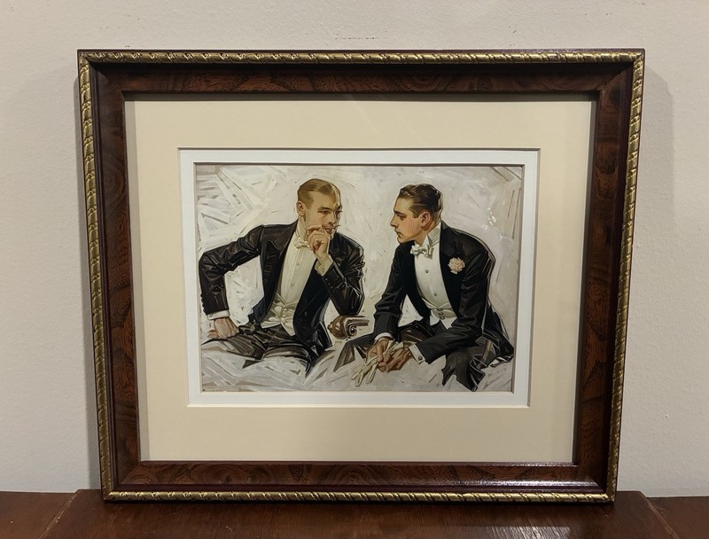 JC Leyendecker Framed Print 13×11.5 Men in Tuxedos Male Beauty Fashion Wall Art