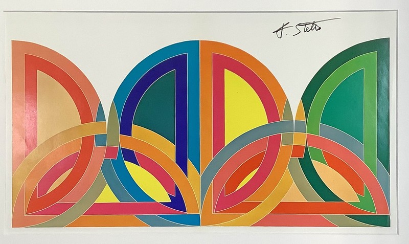 FRAME READY - Hand signed Frank Stella Offset Lithograph - Matted - 20x16 Inch gallery