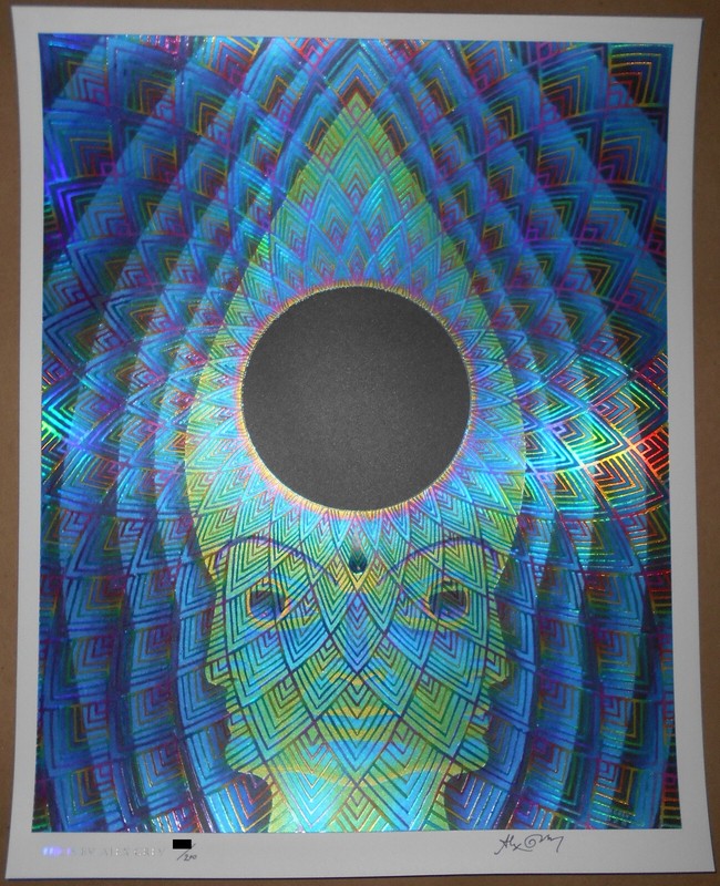 Alex Grey Lucis Embossed Holographic Art Print Signed Numbered /200 TOOL Eclipse