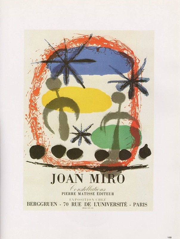 1989 VINTAGE "JOAN MIRO CONSTELLATIONS" MOURLOT MINI POSTER COLOR Art Lithograph