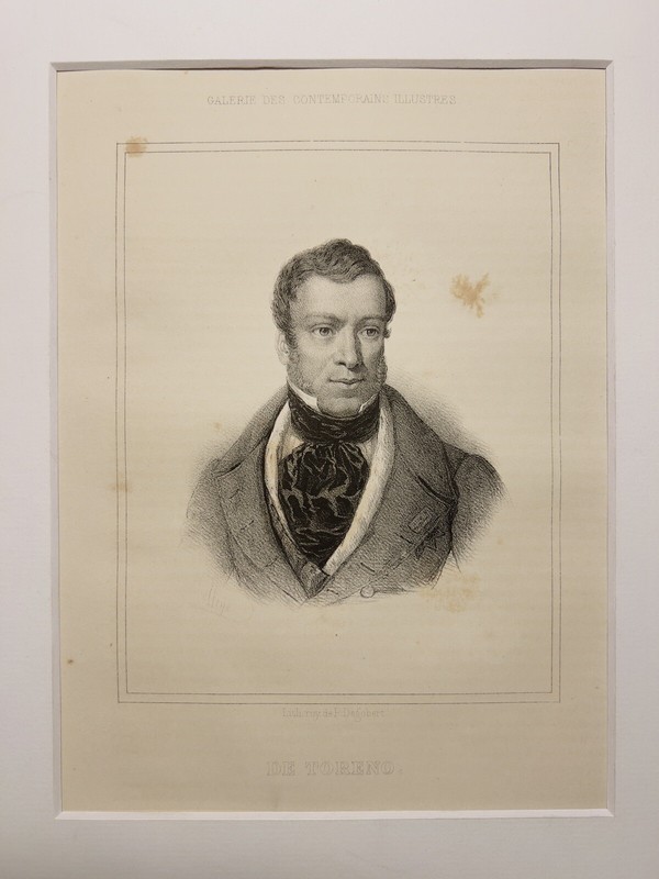 PORTRAIT CONDADO DE TONO ANTIQUARIAN LITHOGRAPH 1840 GALLERY ENGRAVING GRAPHIC