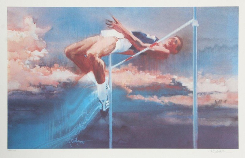 Robert Peak, High Jump from the Visions of Gold Olympic Portfolio, Lithograph, s