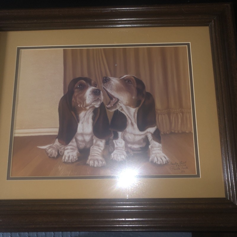 Paula Hill Basset Hounds 1983 # 54/500 Vintage Signed