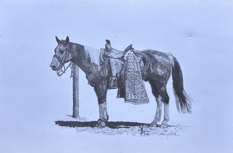 HORSE DRAWING PRINT SKETCH 12”x 18”HORSE WALL ART HOME DECOR
