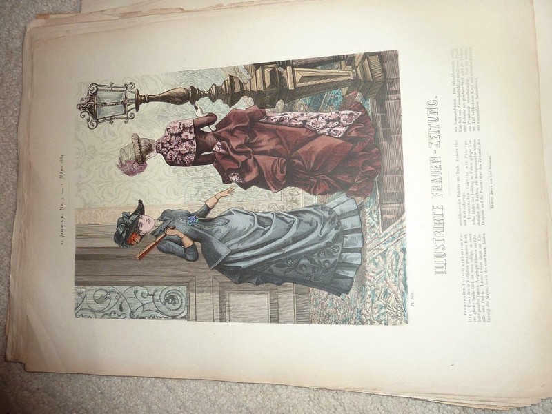 ANTIQUE MAR1884  LADIES FASHION ILLUSTRATION - FRAUEN-ZEITUNG -GERMANY-PL 569