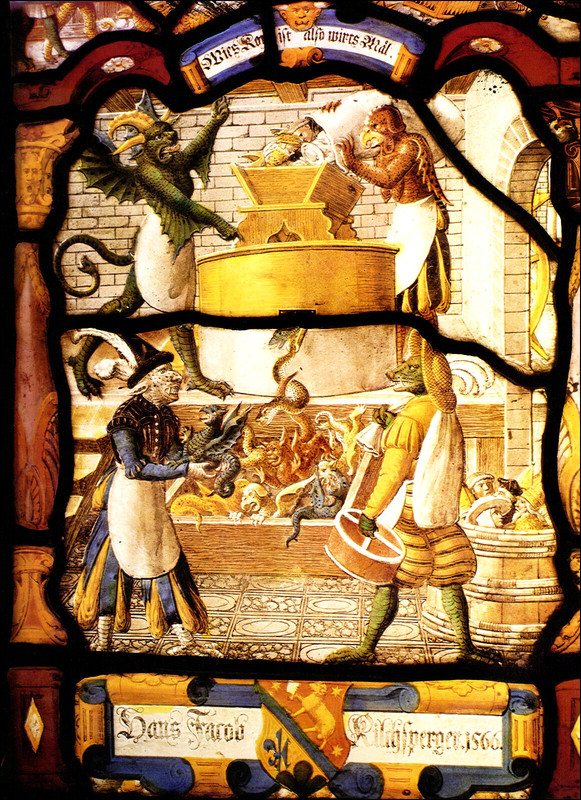 1976 Vintage Print Stained Glass Priest Grinder Zurich Museum Hans Kilchsperger