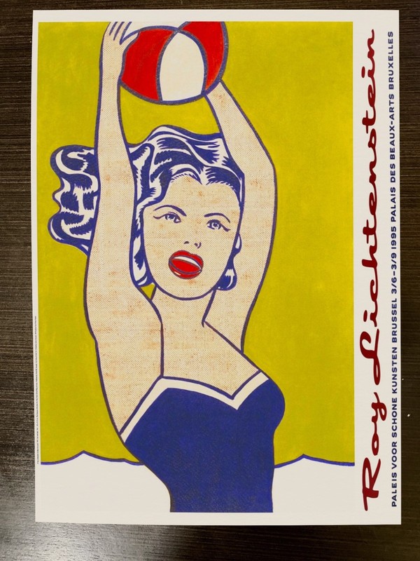 Girl With Ball Lichtenstein large format 28×40 inches unframed Brussels