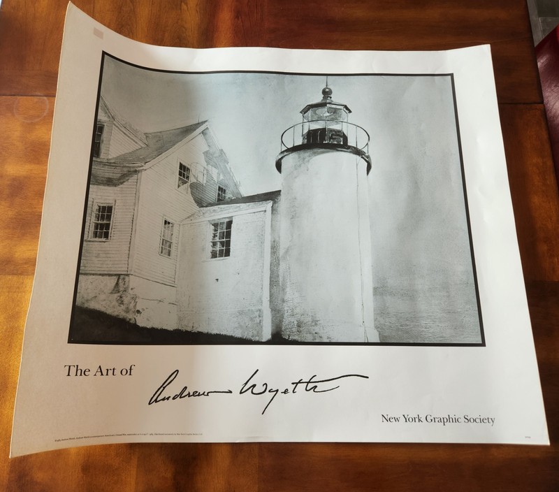 ANDREW WYETH Rare 1985 OOP Halftone Litho-Print GROUND WIRE, NYGS Ltd.