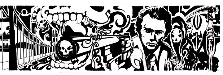 Eric Dyer – Dirty Harry Poster Print SIGNED & NUMBERED 16.75 x 4.75