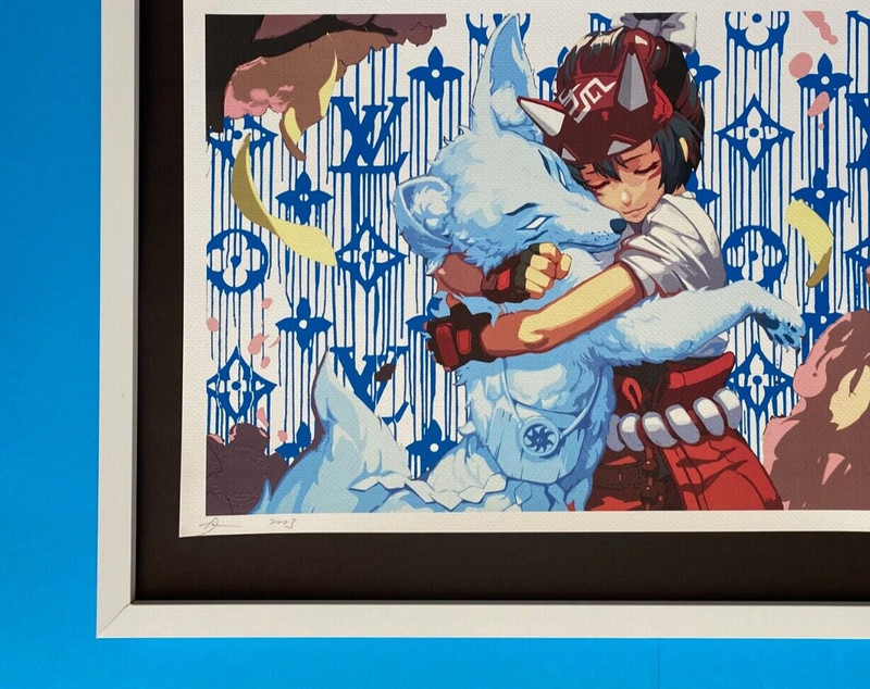 DEATH NYC Hand Signed Print Framed 16x20in COA ANIME JAPAN MURAKAMI & gallery