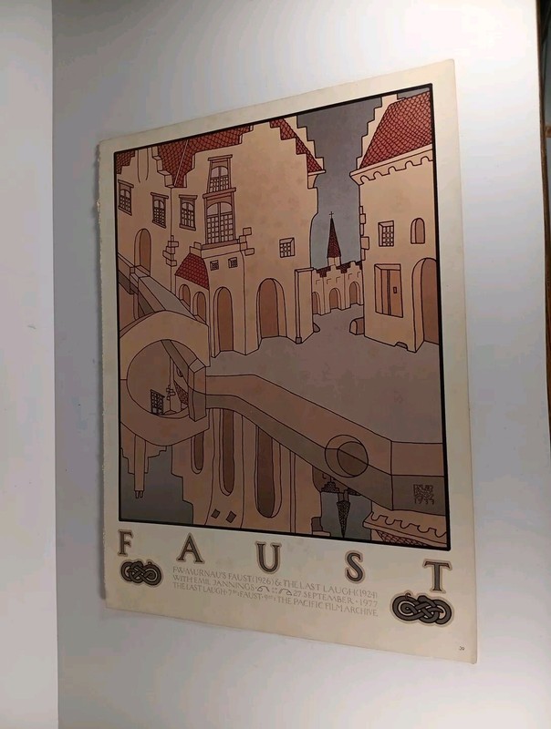 David Lance Goines Faust Art Print Poster 15″x11.25″ Vtg