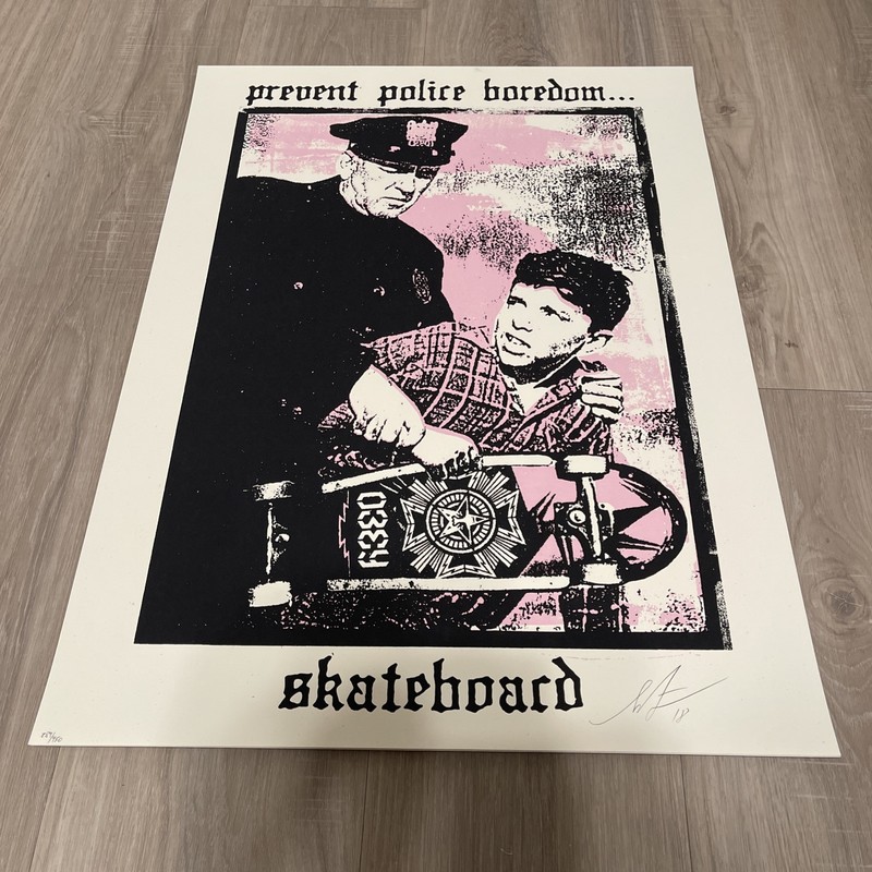 Shepard Fairey - Obey - Prevent Police Boredom Print - Skate - Signed -Limited