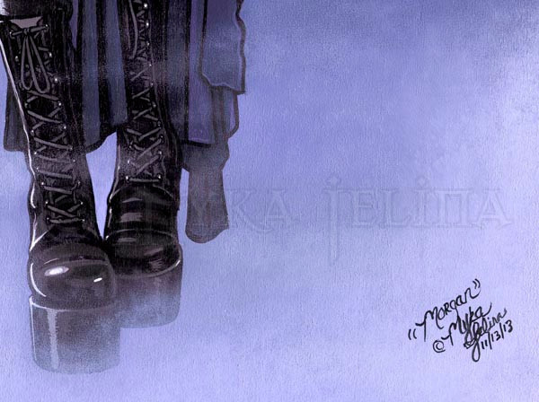 Gothic Purple Vampire Moon Bat Fairy Morgan Myka Jelina 13x19 inch Print Signed gallery