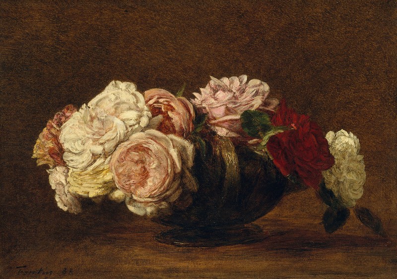 Henri Fantin-Latour: «Roses in a Bowl» (1883) — Giclee Fine Art Print