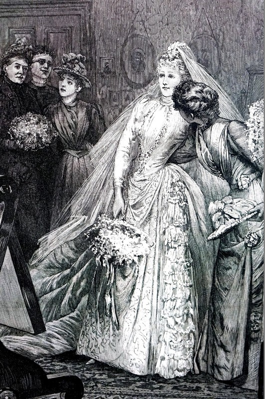The Bride 1890 WEDDING MARRIAGE LOVE ROMANCE Brewtnall Matted Engraving Print