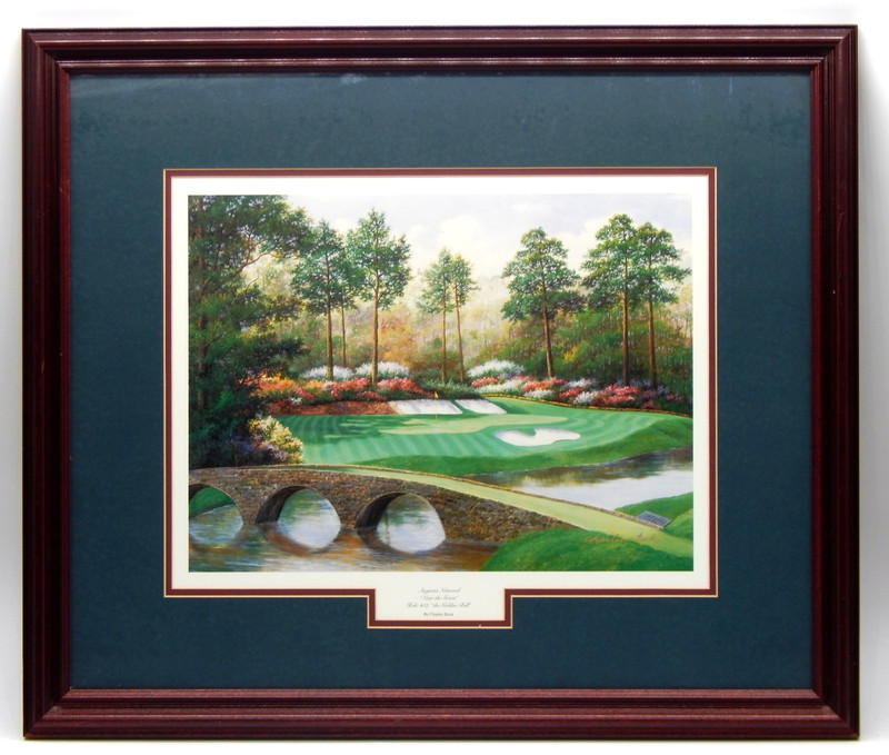 Charles Beck AZALEA 12TH HOLE AUGUSTA NATIONAL The Masters MATTED FRAMED