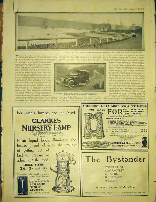 Old Antique Print Motor-Car Wolseley Dennis Straker-Squire Vauxhall 1913 20th