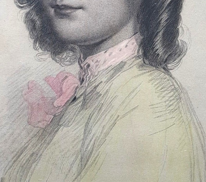 19th Century Watercolor Portrait on Paper MRS FRENCH by Charles Martin 1820-1906 gallery