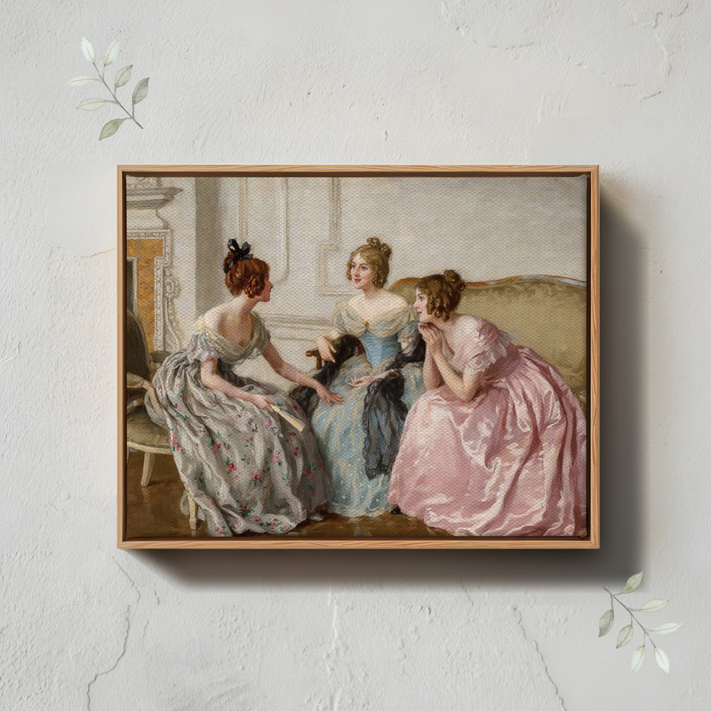 1800s Victorian Women Painting Reproduction Giclee Canvas Print