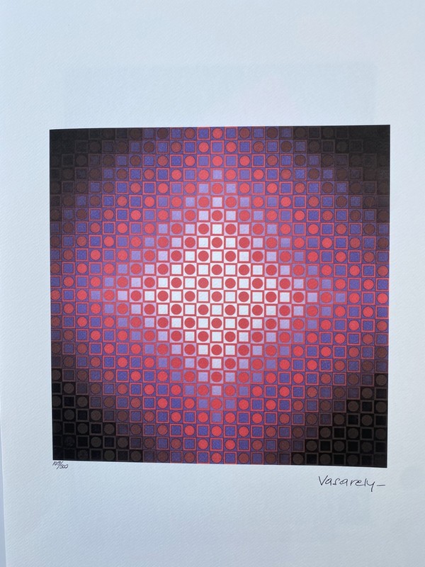 Viktor Vasarely "Boglar" lithography, certificate, ,signed, 35x50 cm gallery