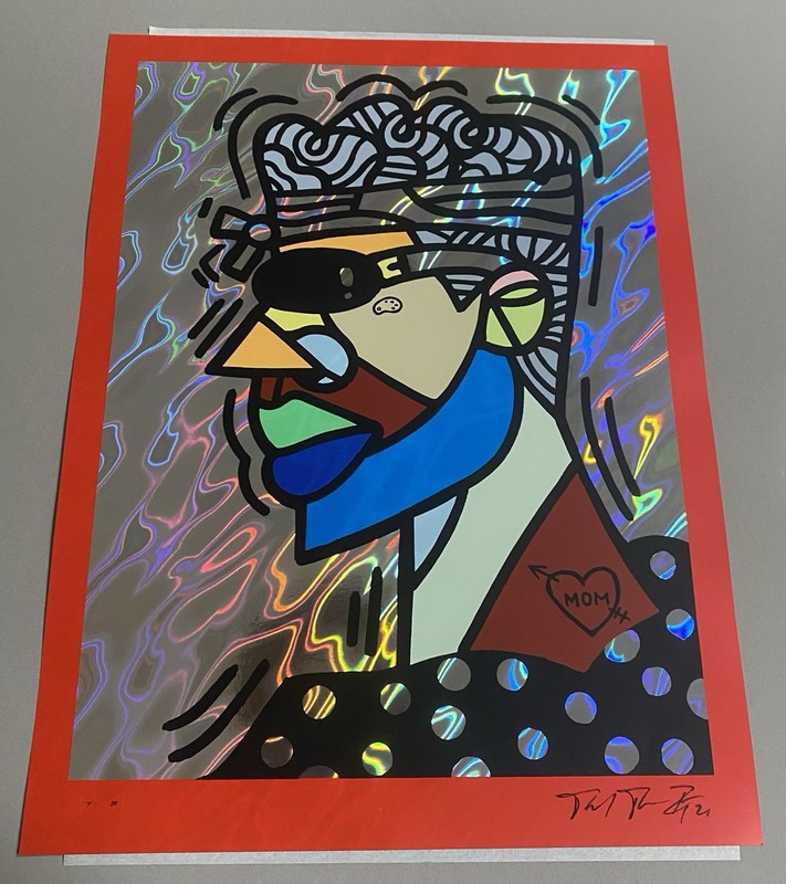 Sheefy Mcfly Polka Dot Portait Holographic Art Print Limited Signed X/30