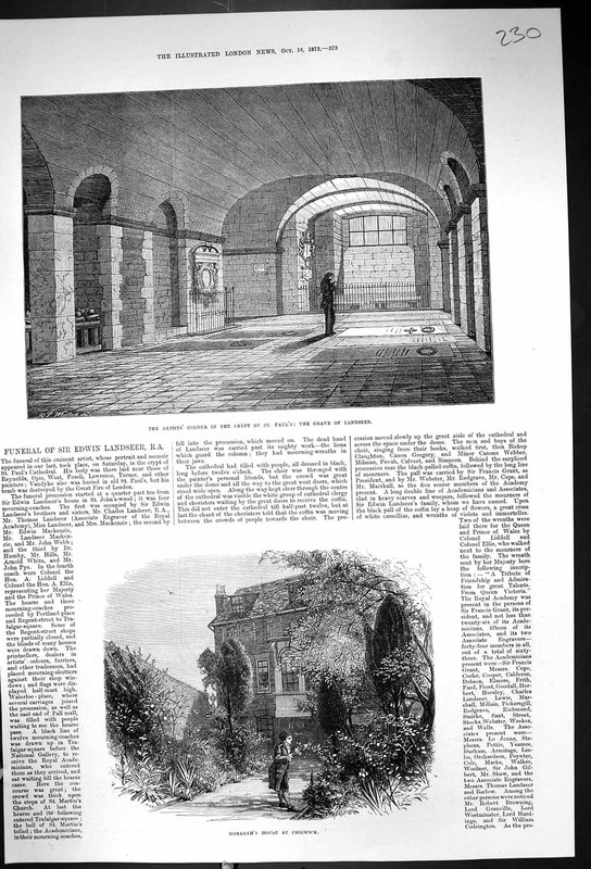 Old 1873 Artists Corner Crypt St. Paul’S Grave Landseer Hogarth House Victorian