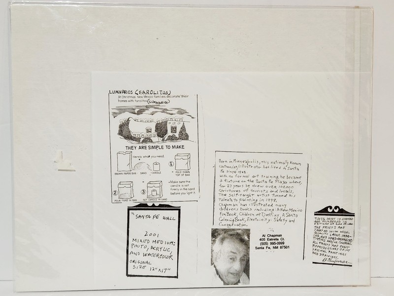 Al Chapman Signed, New Mexico - SANTA FE WALL - Fine Art Print 26/200 14"×11" gallery