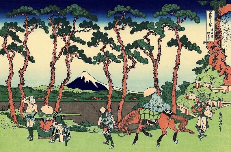 Katsushika Hokusai Hodogaya on the Tokaido 1830-1832 17″x 22″ Archival Art Print