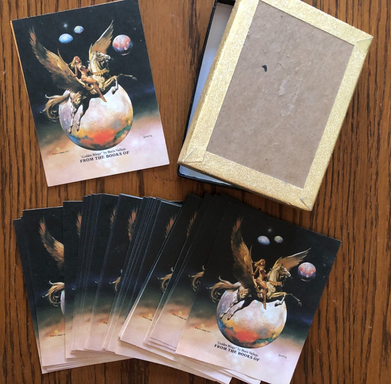 Lot of 6 1997 BORIS VALLEJO 9X6 CARDSTOCK PRINTS + 40+ Vintage 1980s NAMEPLATES! gallery