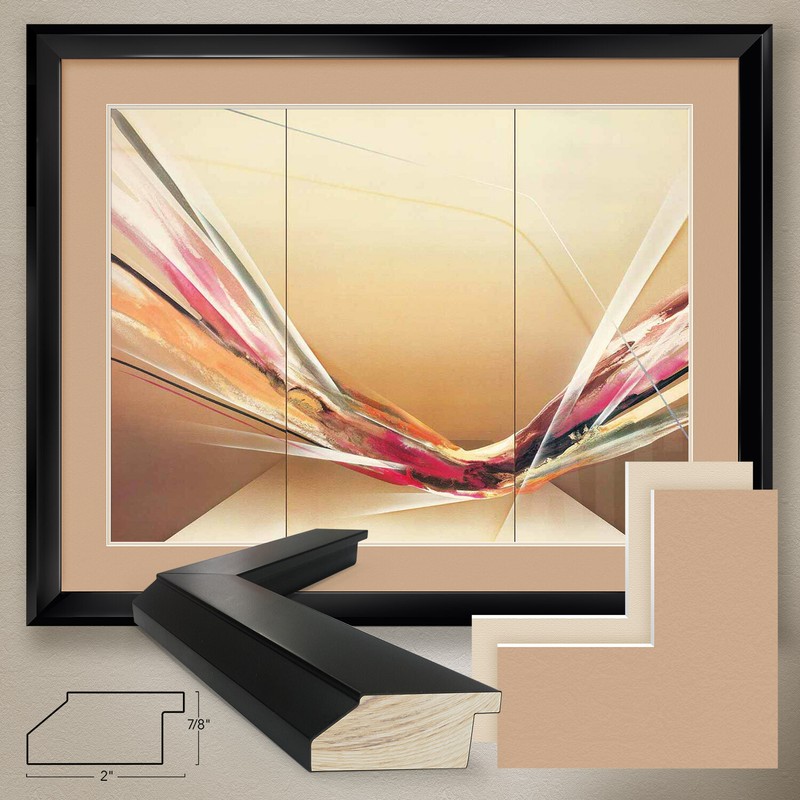 40W"x32H": REFRACTION by ELBA ALVAREZ - DOUBLE MATTE, GLASS and FRAME