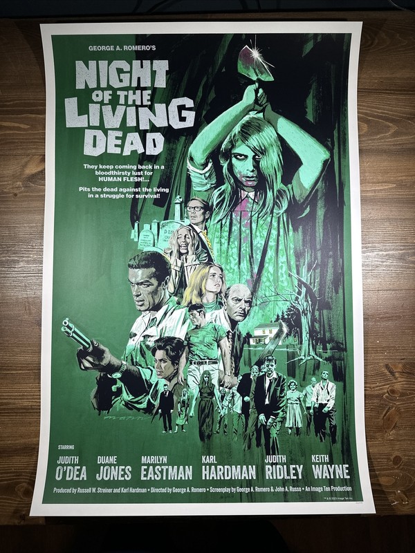 “Night Of The Living Dead” Green Variant Art Print Poster By Paul Mann XX/150
