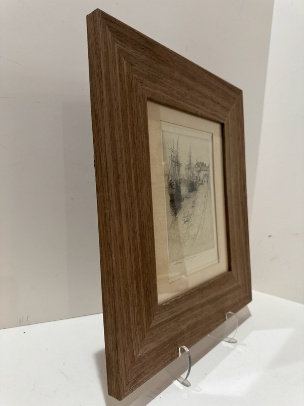 Sean Gallagher Framed Etching Harbor Scene Signed gallery