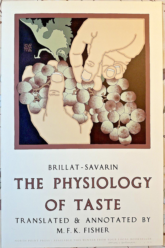 David Lance Goines signed Artist Proof (#122) THE PHYSIOLOGY OF TASTE: