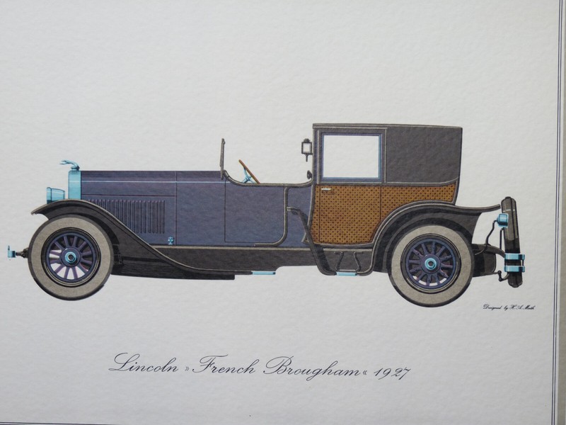 Lincoln French Brougham 1927 Hans A Muth rare vintage lithographie schuler 1969 gallery