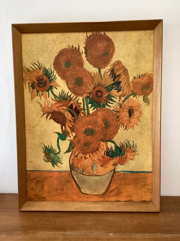 Vincent Van Gogh Sunflowers Mid 20th Century Swedish Framed Print 65cm x 50cm