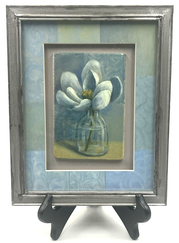 Danhui Nai White Magnolia Art 8×10 Shadowbox Framed 3D Floating Still Life Print
