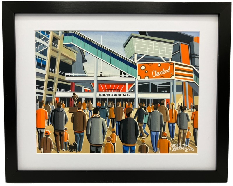 Cleveland, Quality Framed American Football Stadium Art Print. 14″ x 11″ Frame