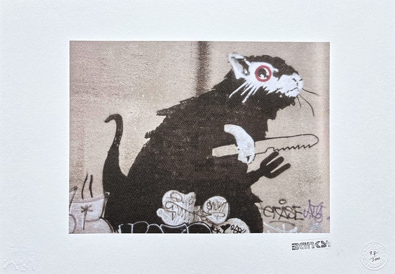 BANKSY – Rat – numbered edition 77/500, 50x35cm (19,7×13,8 in)
