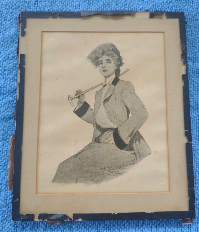 American Girls Series # 811 Sketch By John Cecil Clay 12 X 10" Early 1900's HTF