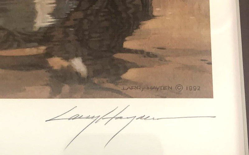 1992 Framed Signed Numbered Larry Hayden Geese Print Duck Stamp Texas Waterfowl gallery