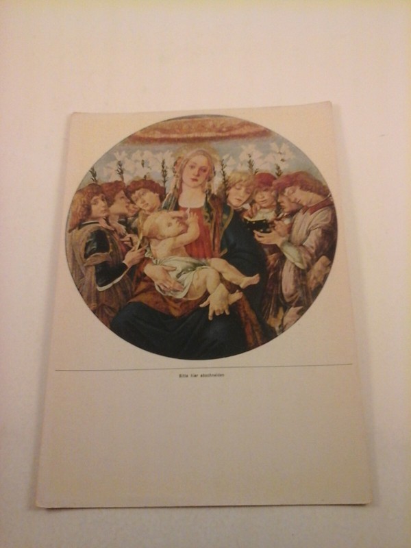Vtg 5x7 Art PRINT Gothic & early Renaissance Painting Sandro Botticelli: Madonna