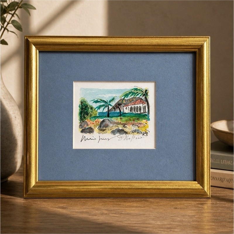 Alexandre Minguet Signed Ltd Ed 860/1000 Caribbean Scene Framed Art
