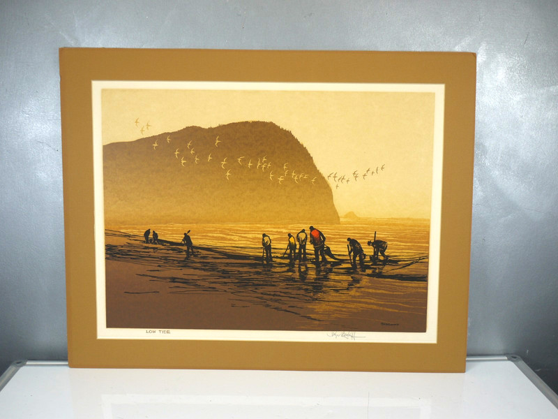 Roger Berghoff Signed Screen Print Serigraph LOW TIDE McM Seascape Northwest ART gallery