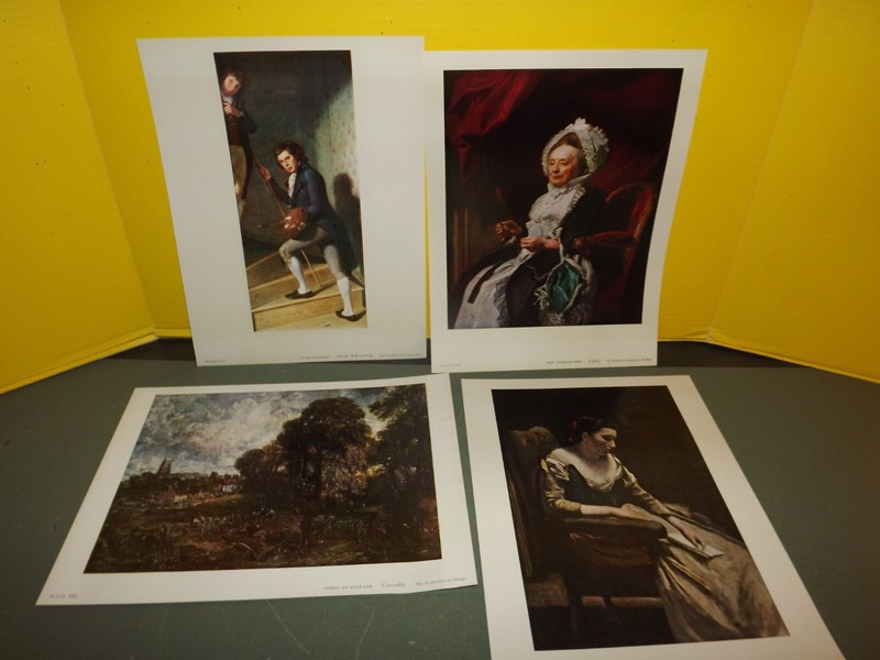 4 Vintage Art Prints 1950’s-60’s f/Museums w/Plate #’s-12.5″x9.5″
