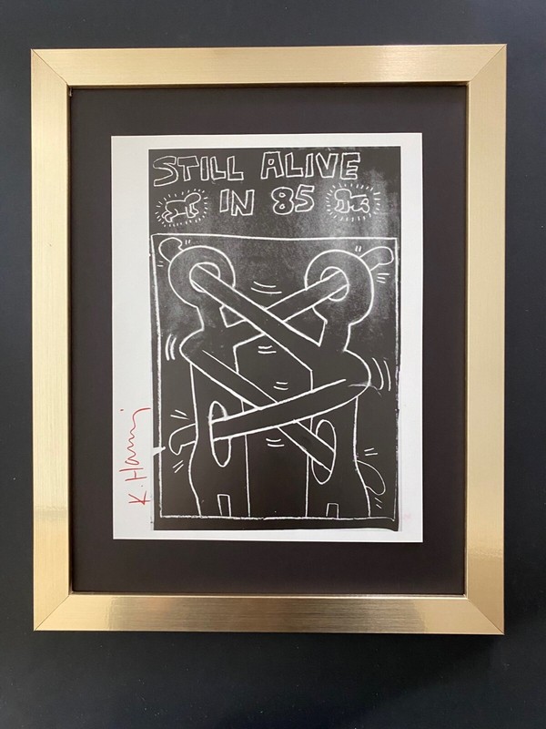 KEITH HARING + SIGNED VINTAGE PRINT FRAMED + BUY IT NOW!