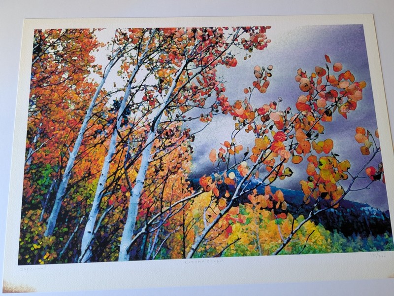 Autumn Storm Olof Carmel signed # 112/200, Carmel Galley 30″x20” – 32″x23 1/2″
