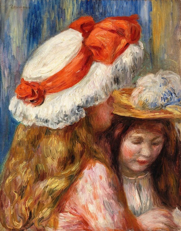 canvas art print giclée – poster- pillow. girls with hats