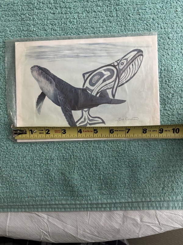 HUMPBACK WHALE ISLAND ART PRINT BY RENOWNED WATER COLORIST SUE COLEMAN 9 X 6 gallery